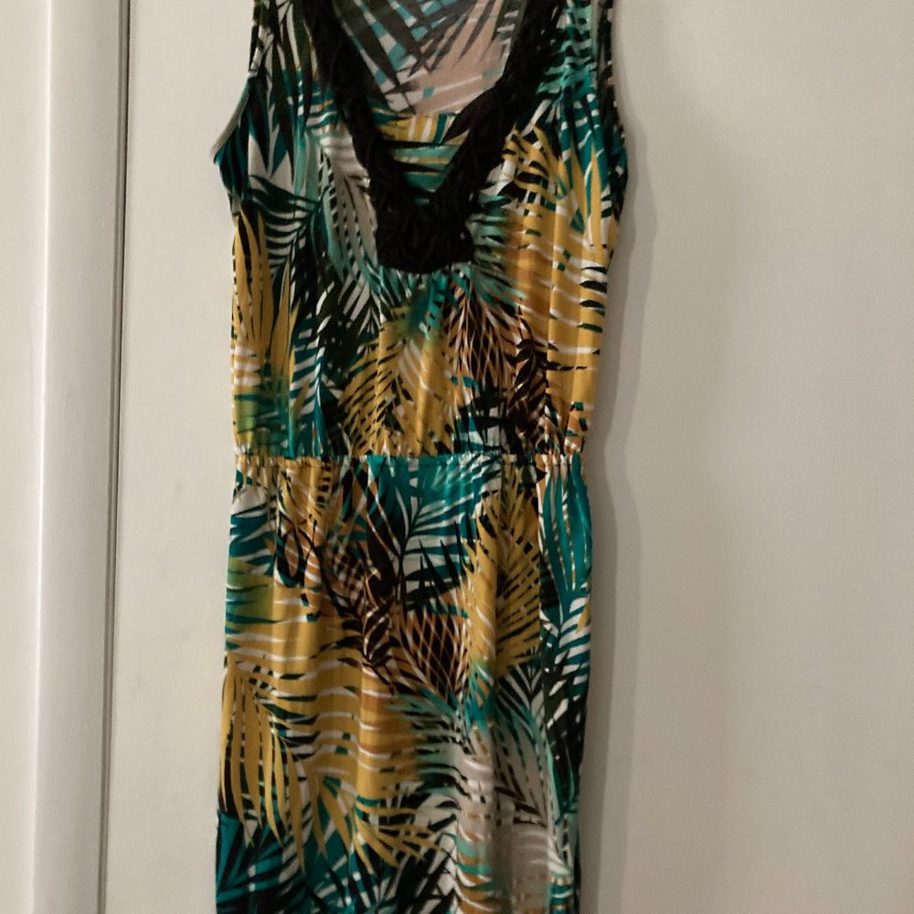 WOMANs TROPICAL SUMMER PRINT DRESS